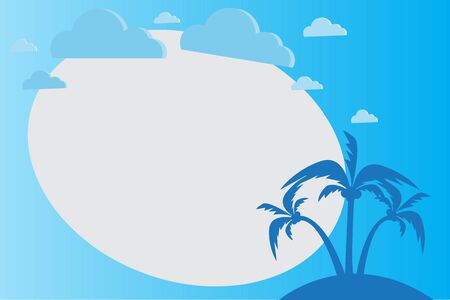 Beautiful cartoon of sea summer season with coconut tree. Vector illustration.のイラスト素材