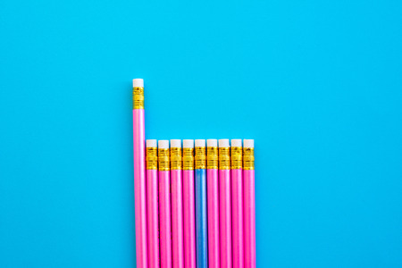 Pencil on color background.の写真素材