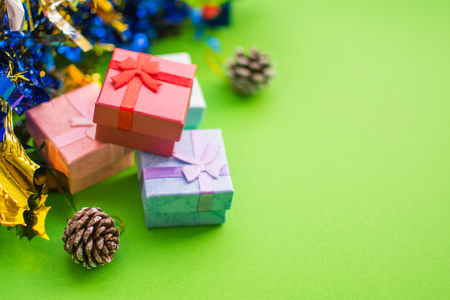 gift box on Christmas theme. soft focus.の写真素材