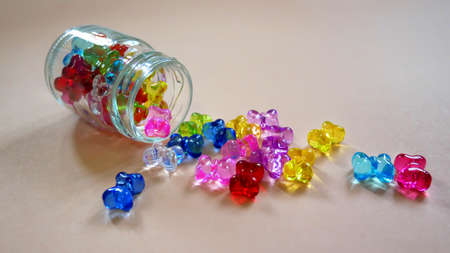 Crystal Ribbon Ornament Inside and Outside of Glass Bottleの写真素材