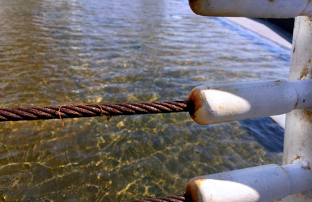 Rusty Wire Rope Fence