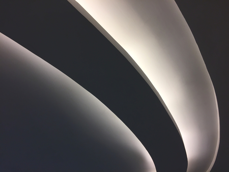 Curved Ceiling with Reflected Lightingの写真素材