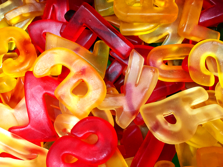 Soft Alphabet Jelly Backgroundの写真素材