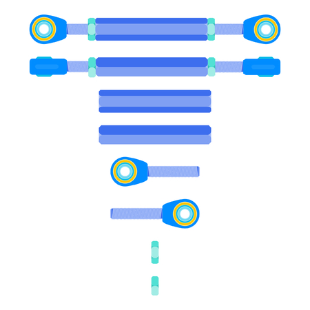 Assembly of Adjusting Rod, Nuts and Ball Joints (Male)のイラスト素材
