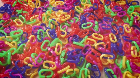 Pile of Colorful Plastic Chains