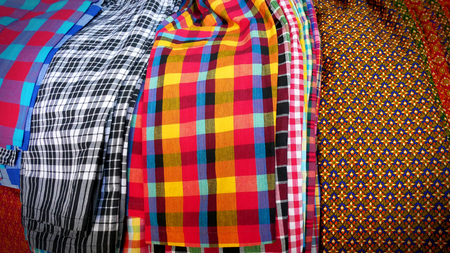 Various Designs of Colorful Clothes Patterns Textureの写真素材