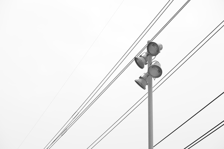 Lighting Tower with Four Lamps on White Background