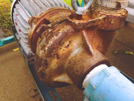Old Rusty Industrial Electric Centrifugal Water Pumpの写真素材