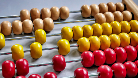 Colorful Wooden Abacus For Counting Learningの写真素材