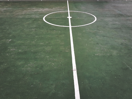 Empty Old Green Futsal Field for Sport Activityの写真素材