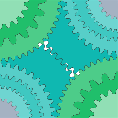 Illustration of a Quarter of Gear Wheels Setのイラスト素材