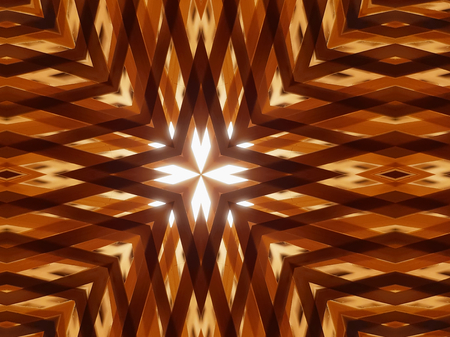 Abstract Background of Illuminated Flower Pattern using Bamboo Stripsの写真素材