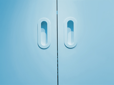 Full Frame Background of Closed Cyan Wooden Door