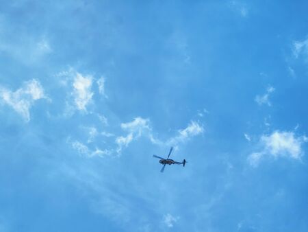 Low Angle View of Helicopter Against Sky