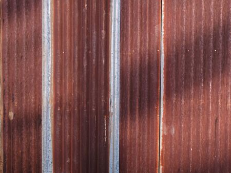 Full Frame Texture Background of Rusty Corrugated Zinc Wallの写真素材