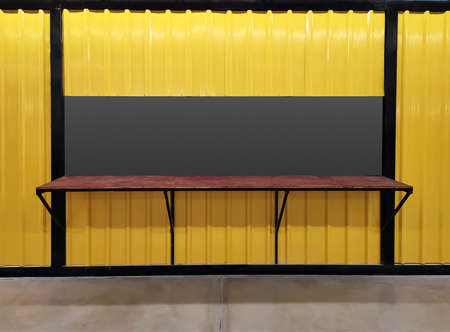Yellow Container Shop with Wooden Counter