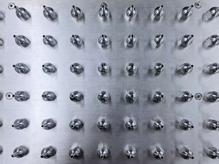 Full Frame Background of Metallic Air Blowing Nozzles