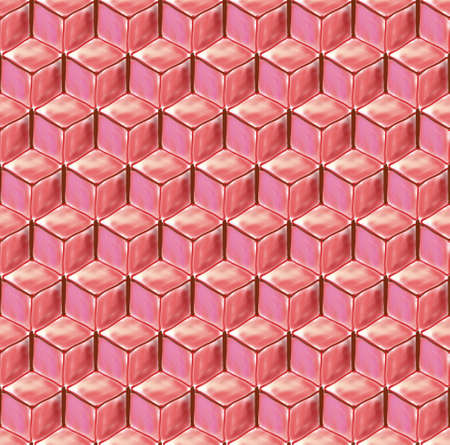 Full Frame Illustrated Background of Red Cascaded Cubesの写真素材