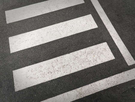 High Angle View of Zebra Crossing Paint on Asphalt Street