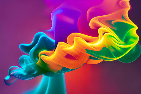 AI generated Abstract Vibrant Colorful Smoke Backgroundの素材
