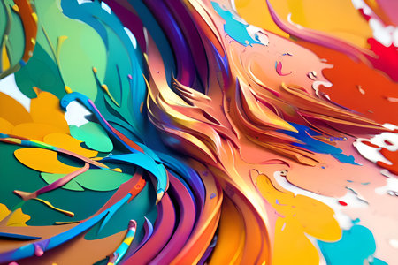 AI generated Vivid Colorful 3D Paint Backgroundの素材