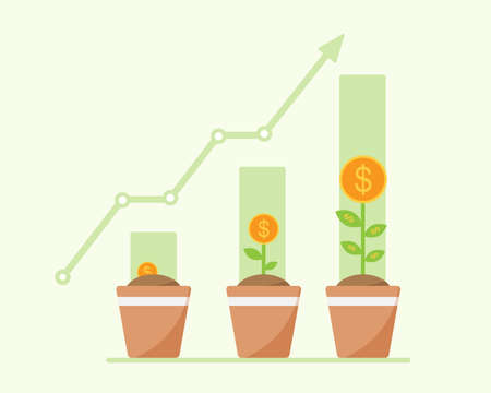 Investment infographic layout with money tree.のイラスト素材