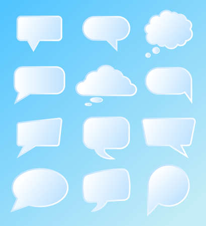 Speech Bubbles Paper Styleのイラスト素材