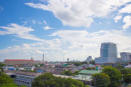 White clouds in the blue sky capital の写真素材