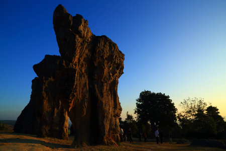 Stonehenge  Thailand  in  stone  field  âMo Hin  Khawâ of  Chaiyaphum  province, Thailandの写真素材