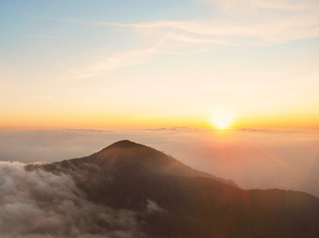 Sunset landscape of mountainの写真素材