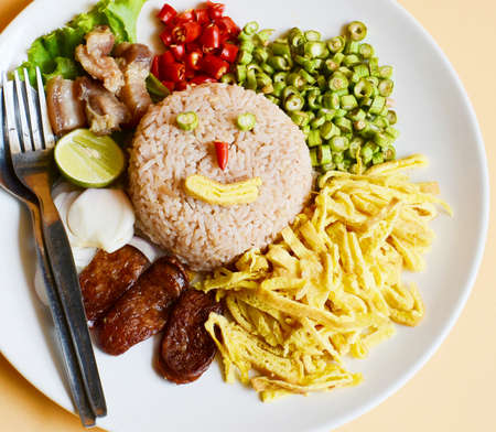 Rice Mixed with Shrimp pasteの写真素材