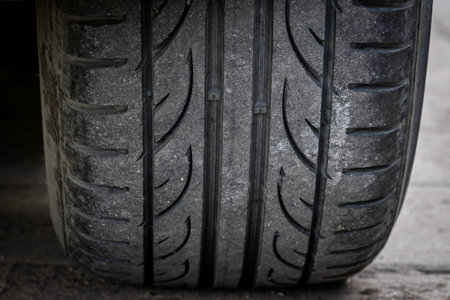 Condition old tires dirty used tires. On road trips summer. For safety should be maintained or...