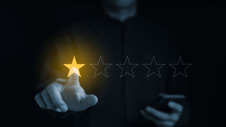Customer review satisfaction feedback survey concept. experience dissatisfied, Unhappy user giving...