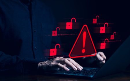 Cybersecurity concept. Hacker working on computer. Internet cyber crime, Digital crime by anonymous...