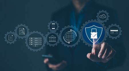 Cybersecurity Management and Data Protection Concept. Showcasing a cyber security management...