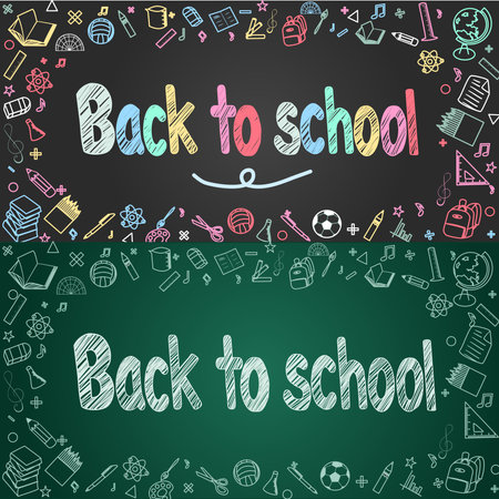 A large board painted dark often used in school.のイラスト素材