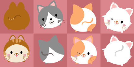 Cute cat faceのイラスト素材