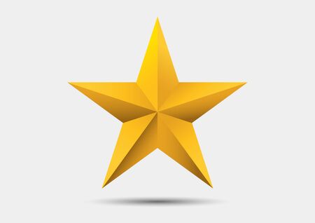 shiny gold star object on white background,christmas star,のイラスト素材