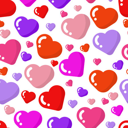 Seamless pattern with cute hearts,wrapping paper design,Vector seamless pattern with heart,Colorful cute heart,のイラスト素材