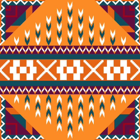 geometric seamless pattern in traditional style,abstract geometric art print,Seamless surface geometric design,Vector colorful decorative element on native ethnic style,の写真素材