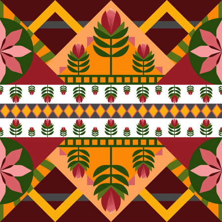 Vector colorful decorative element on native ethnic style,Abstract geometric art print,Tribal...