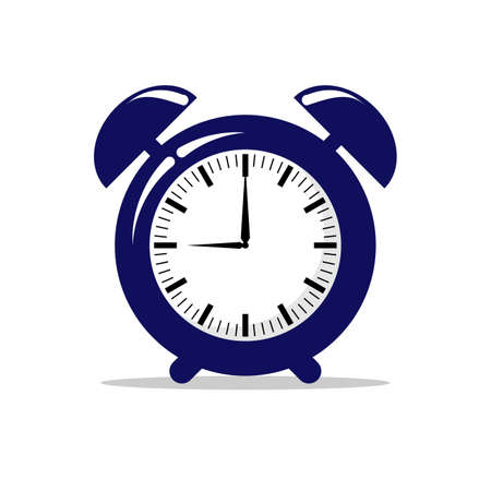 Blue Alarm clock on white background,Wake up, get up concept,