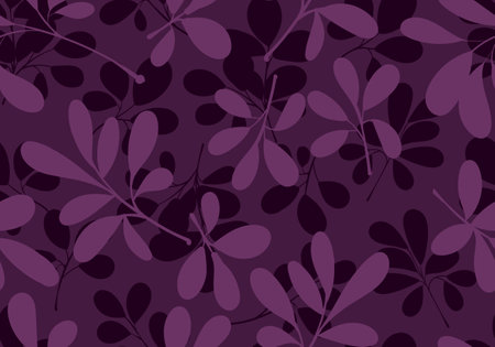 Purple leaf shadow on purple background,hand drawn with scribble textures design for fashion printing,Wrapping,Backgrounds and Crafts,のイラスト素材