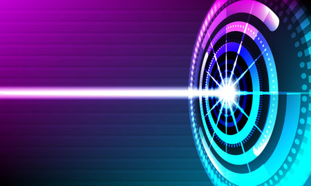 lighting circuit technology background,Medical, business, technology or science design.illustration Abstract futuristic electronic circuit technology background,theme of flowing sparkle energy and voltage between two tech circles,

のイラスト素材