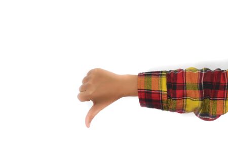 sign with the hand and fingers isolated over a withe background