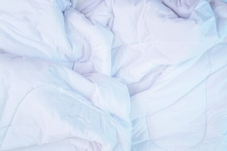 Top view of f bedding sheets and pillowの写真素材