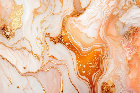 Natural orange and gold marble texture used as background.の写真素材