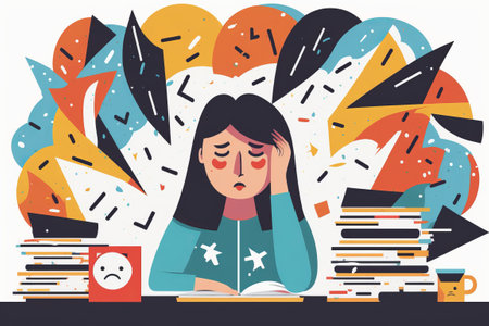 Sad and tired female employees are overwhelmed with work. not happy Mental health of frustrated...