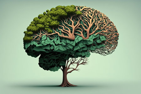 The human brain is like a growing tree. concept of intellectual developmentの写真素材