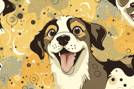 Seamless cute dog pattern as illustration background.の写真素材